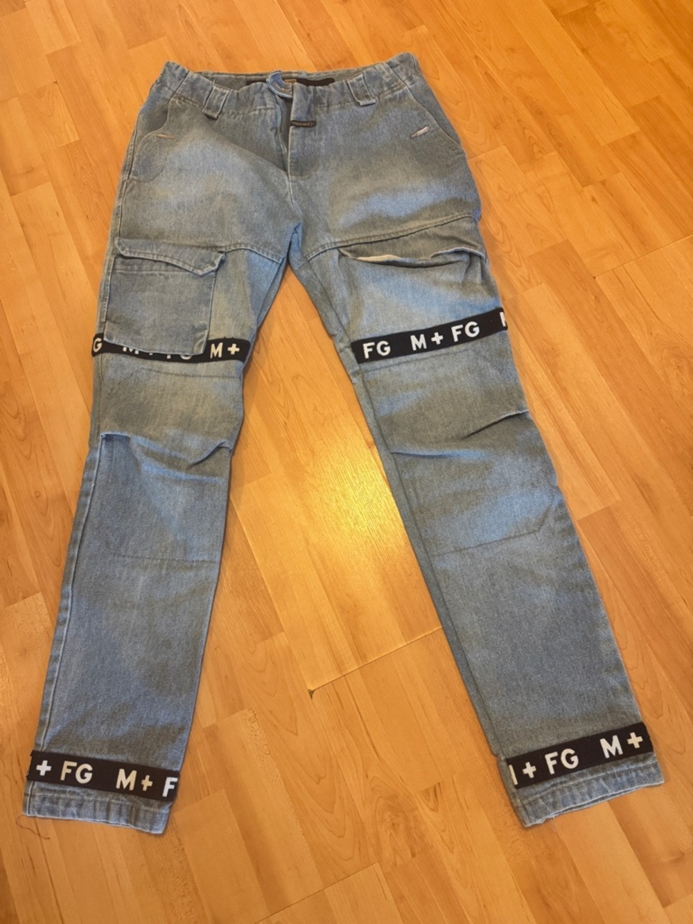Marithe Francois Girbaud Light Blue Jeans with Black FG Trim